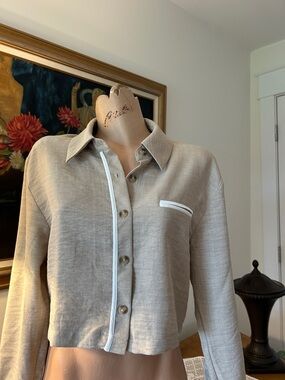 Trimmed In White!  Sharp Summer Blazer!